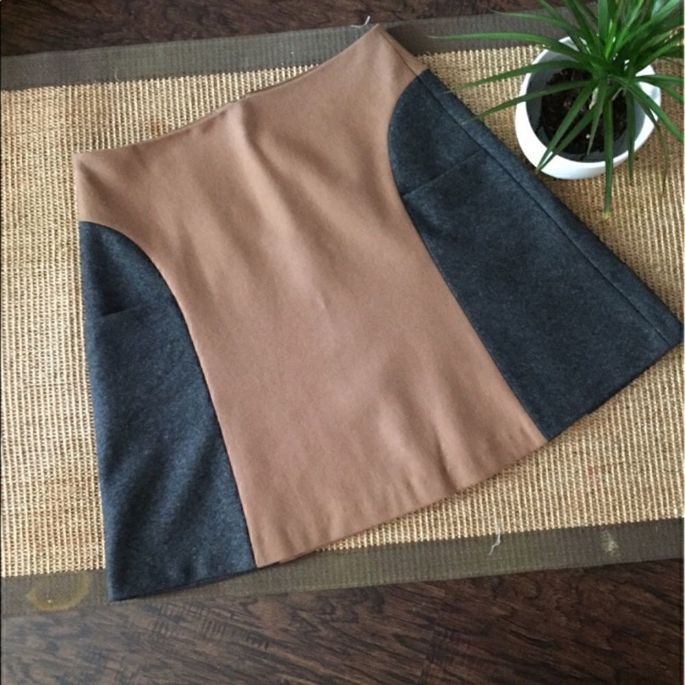 Boden Wool Grey Camel Skirt Size 10L